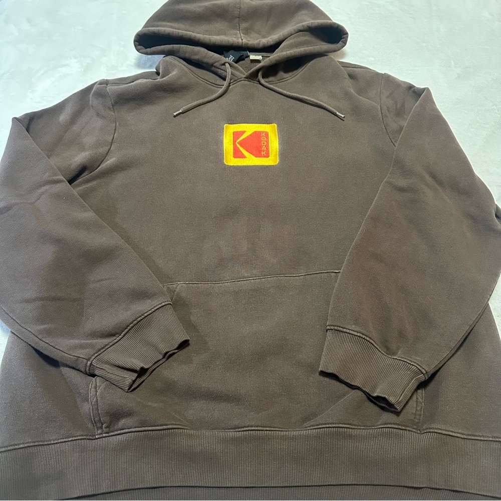 H&M Dark Brown Hoodie with Red Logo, H&M x Kodak